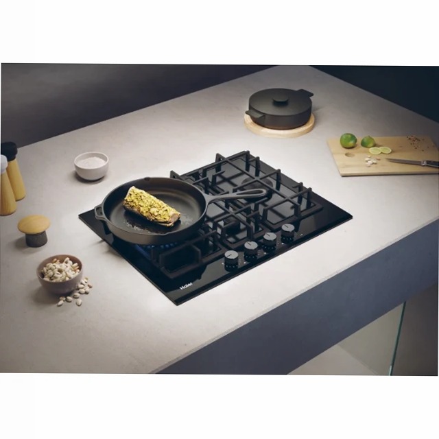 Piano cottura Gas On Glass Serie 6 HAVG5D4TB Nero