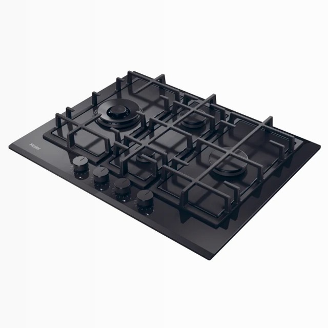 Piano cottura Gas On Glass Serie 6 HAVG5D4TB Nero