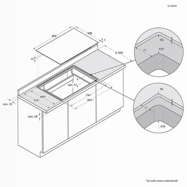 Piano Cottura Induzione ID Serie 4 - HAMTB86IWCS Nero