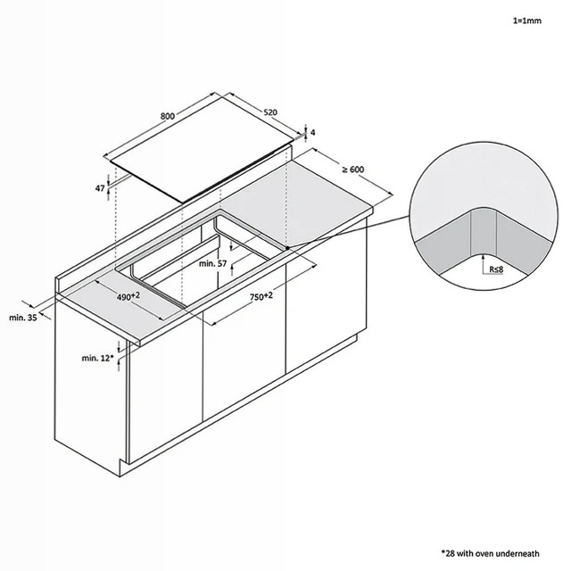 Piano Cottura Induzione ID Serie 4 - HAMTB86IWCS Nero