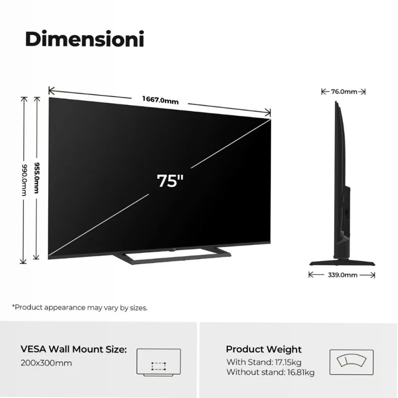 TV QLED S80G 75 pollici