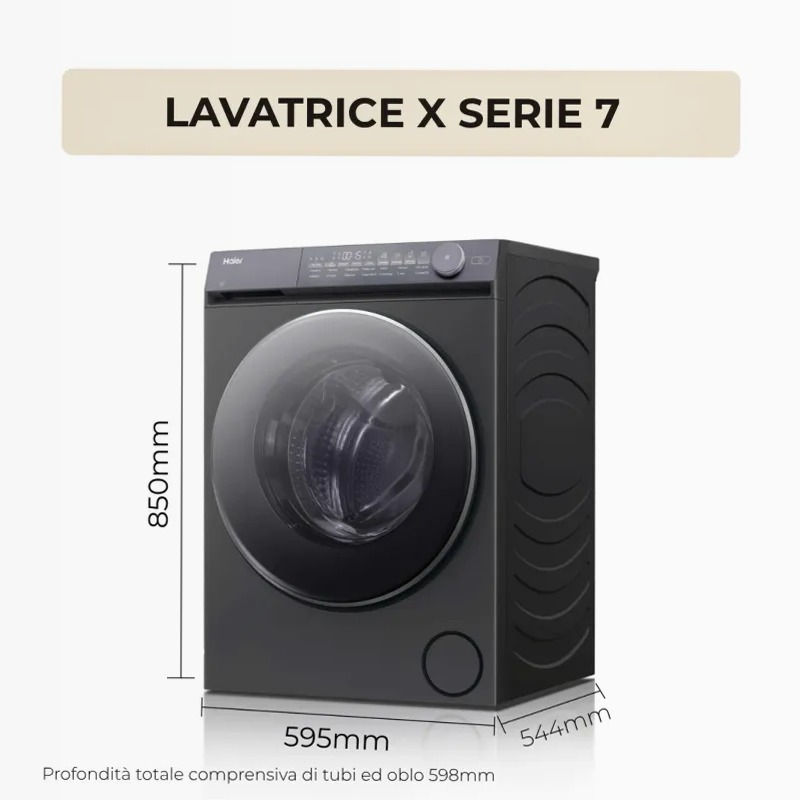 Lavatrice a carica frontale X Serie 7 - HW100-B14367GU1 1400rpm 10kg Antracite Libera
