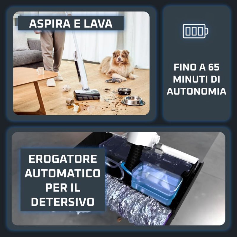 X-Clean 12,Lavapavimenti 2 in 1, pulizia potente e intelligente
