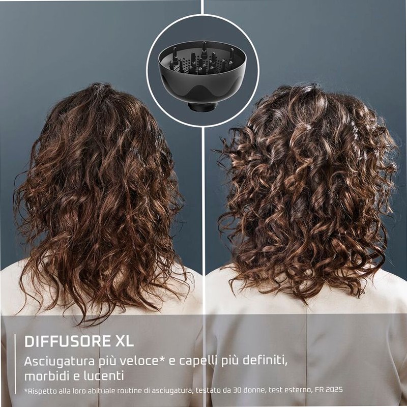 Curl Harmony, Diffusore ad Aria Calda 3 in 1, Capelli Ricci