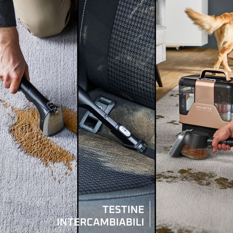 Clean It Hot & Cold, Smacchiatore, Pulitore per Tappeti, Due Modalità di Pulizia, con Spazzola Active Brush
