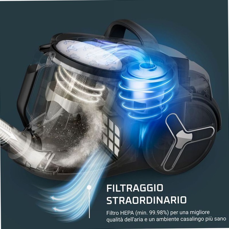 G-Force Cyclonic Silence Animal - Aspirapolvere a Traino Senza Sacco 2.5lt 500W