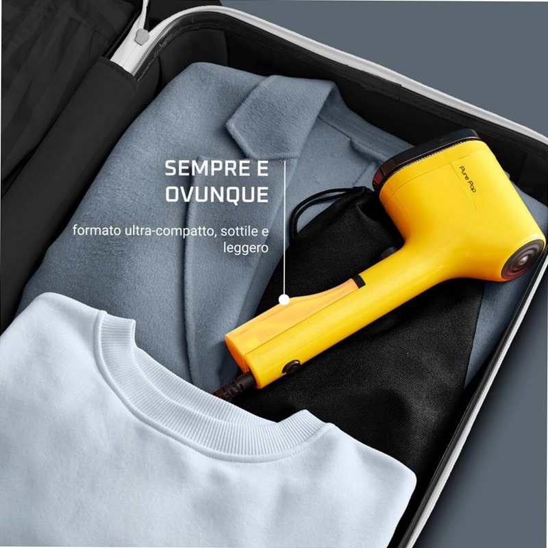 Stiratore Verticale Portatile Pure Pop - Yellow Nero 1100w