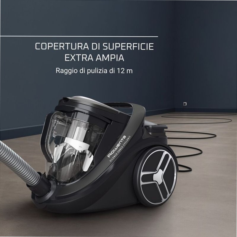 Silence Force Cyclonic Effitech Parquet - Aspirapolvere a Traino Senza Sacco 500W