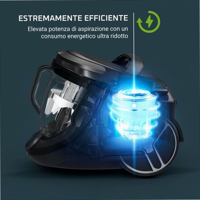Silence Force Cyclonic Effitech Parquet - Aspirapolvere a Traino Senza Sacco 500W