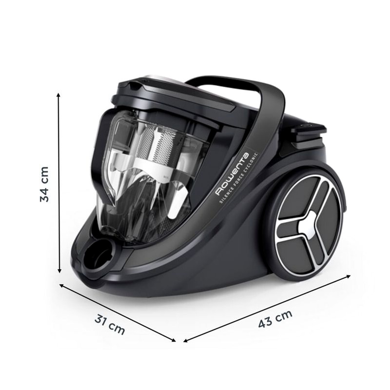 Silence Force Cyclonic Effitech Parquet - Aspirapolvere a Traino Senza Sacco 500W