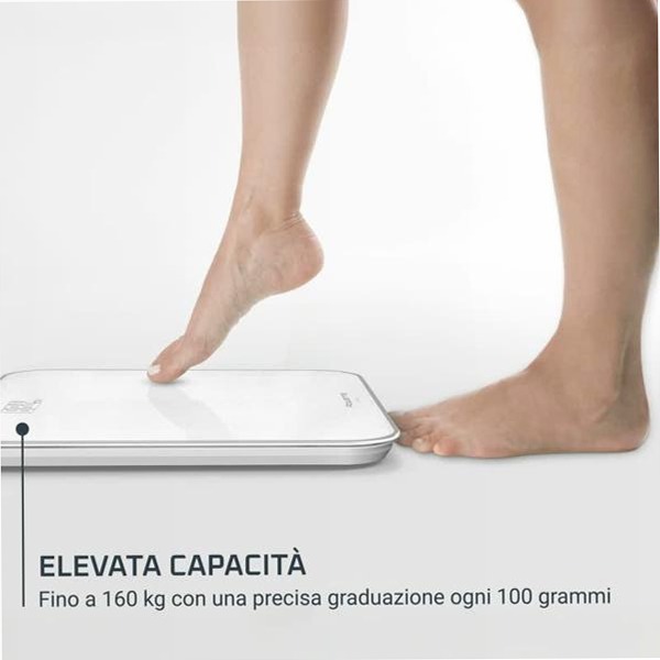 Classic, Bilancia da Bagno, Schermo Invisibile Facile da Leggere, Capacità di 180 kg
