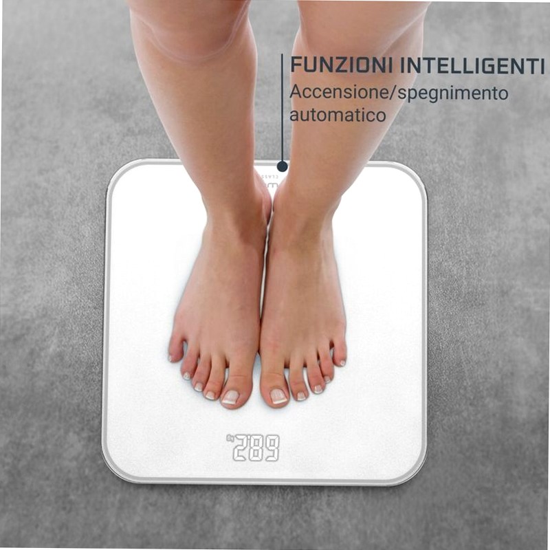 Classic, Bilancia da Bagno, Schermo Invisibile Facile da Leggere, Capacità di 180 kg
