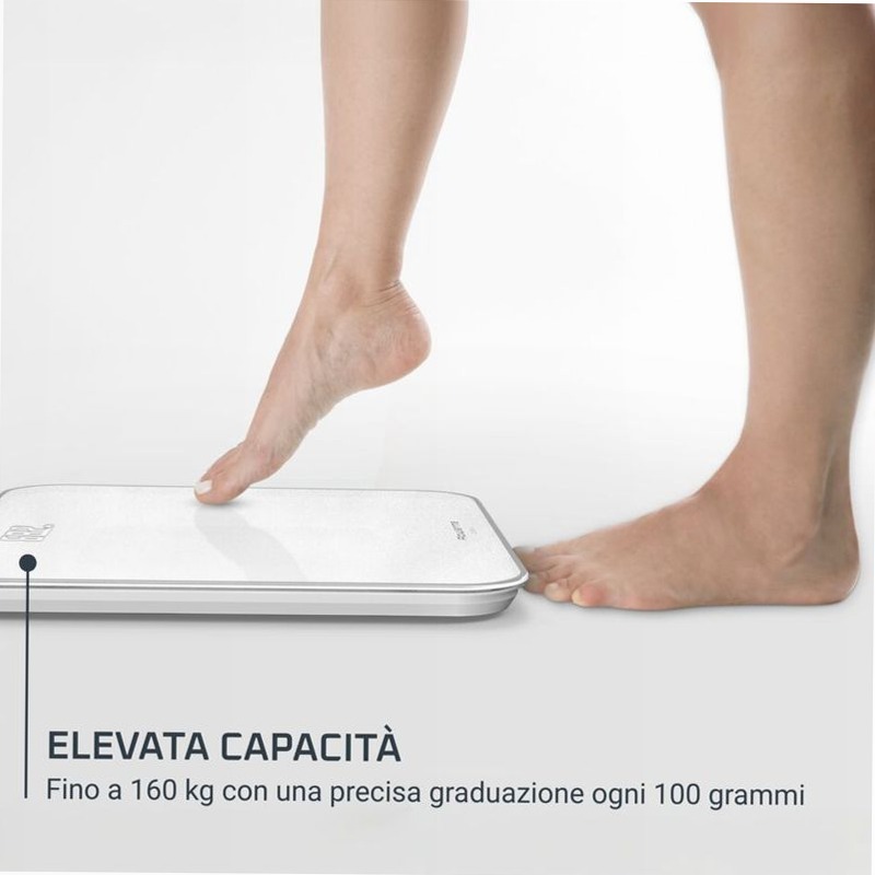 Classic, Bilancia da Bagno, Schermo Invisibile Facile da Leggere, Capacità di 180 kg