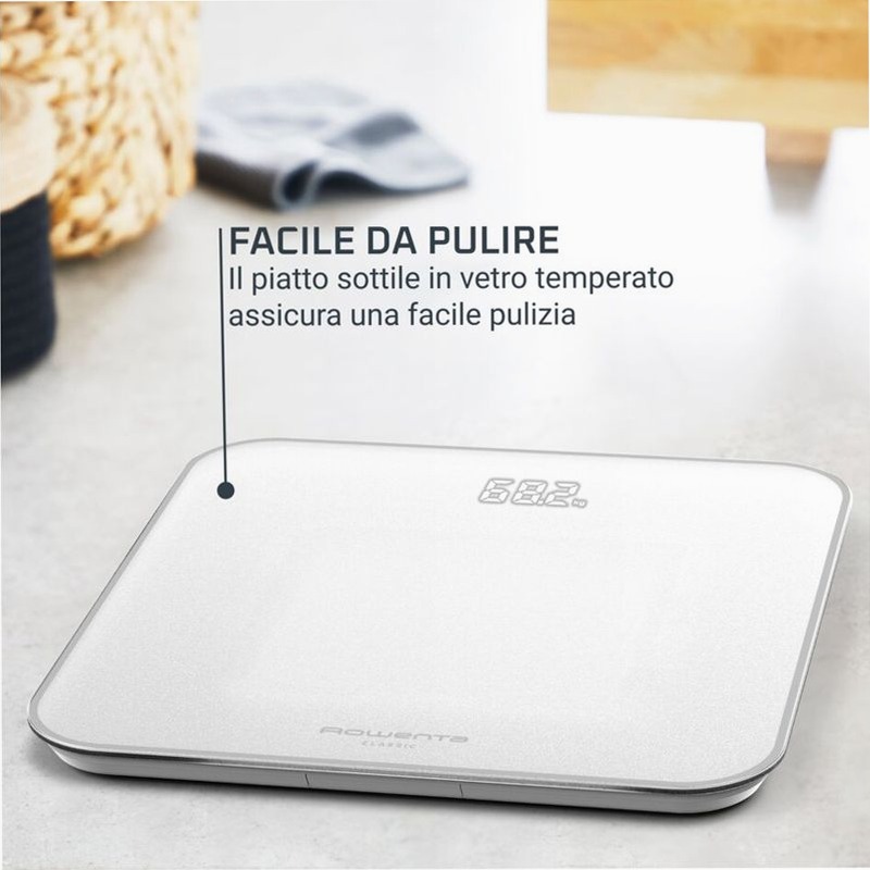 Classic, Bilancia da Bagno, Schermo Invisibile Facile da Leggere, Capacità di 180 kg