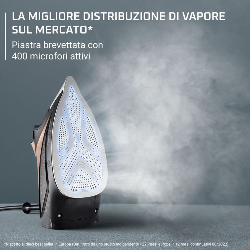 Intelligence Force, Ferro a Vapore, 190 g/min, Eco-designed, Microsteam 400, Black &amp; Brown
