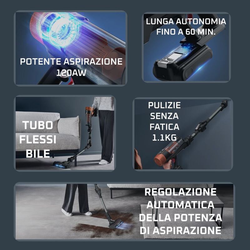 X-FORCE FLEX 10.80 Animal, Aspirapolvere Senza Filo, Aspirazione Profonda Senza Sforzi