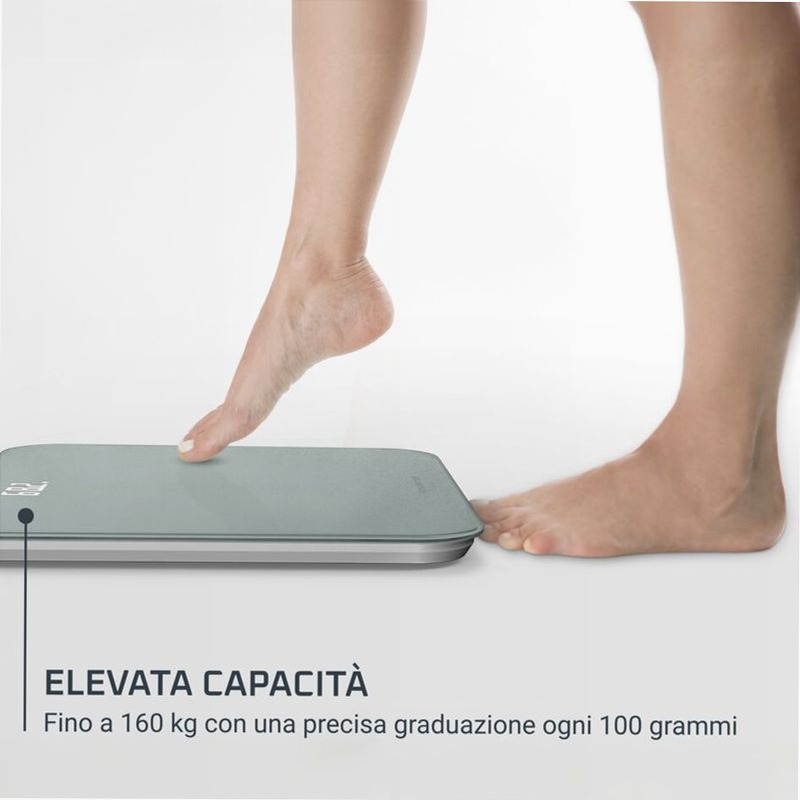 Classic, Bilancia da Bagno, Schermo Invisibile Facile da Leggere, Capacità di 180 kg