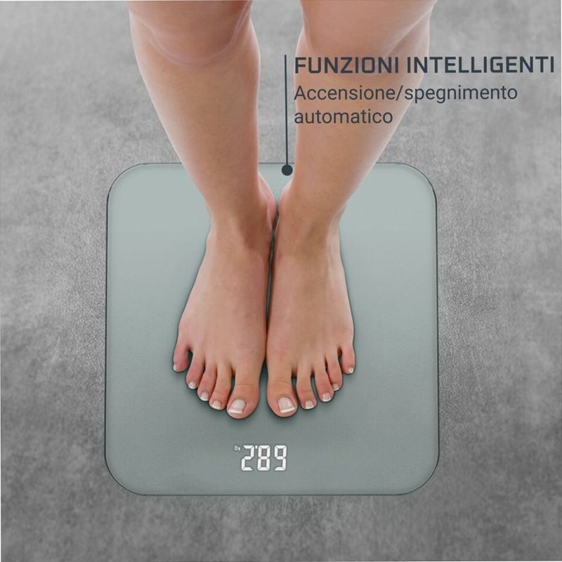 Classic, Bilancia da Bagno, Schermo Invisibile Facile da Leggere, Capacità di 180 kg