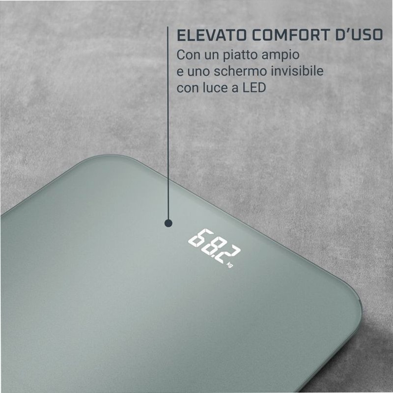Classic, Bilancia da Bagno, Schermo Invisibile Facile da Leggere, Capacità di 180 kg