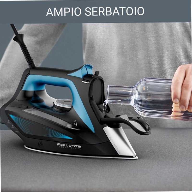 Focus Excel, Ferro a Vapore 180 g/min, Microsteam 400, Black & Blue Blu 2270w