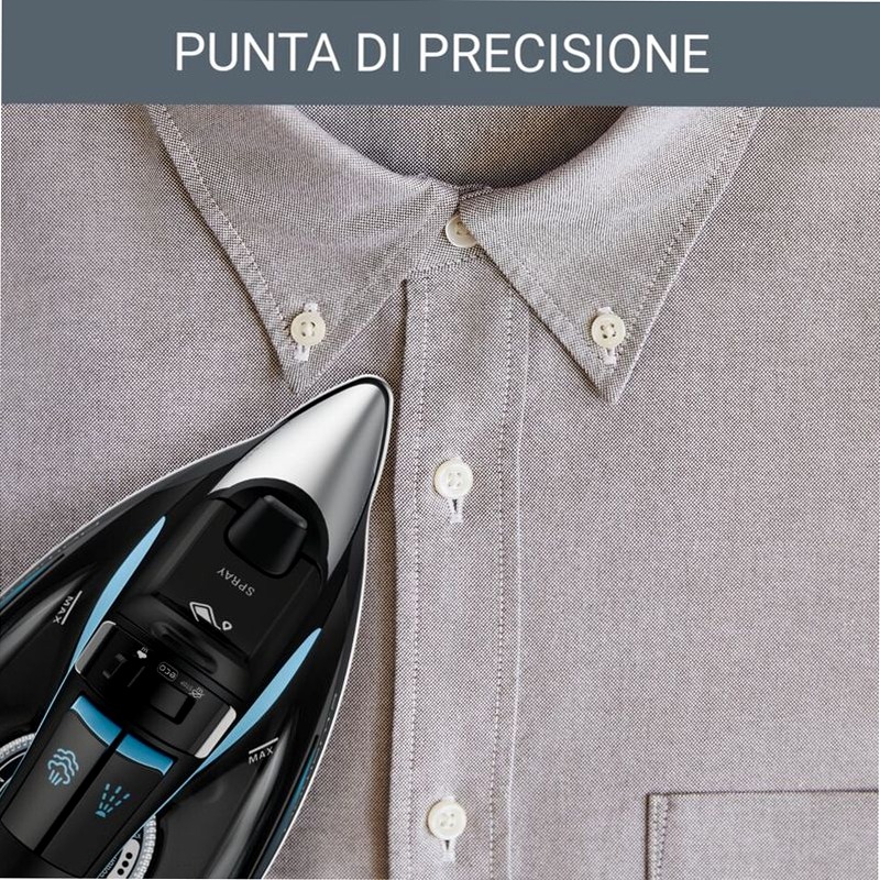 Focus Excel, Ferro a Vapore 180 g/min, Microsteam 400, Black & Blue Blu 2270w