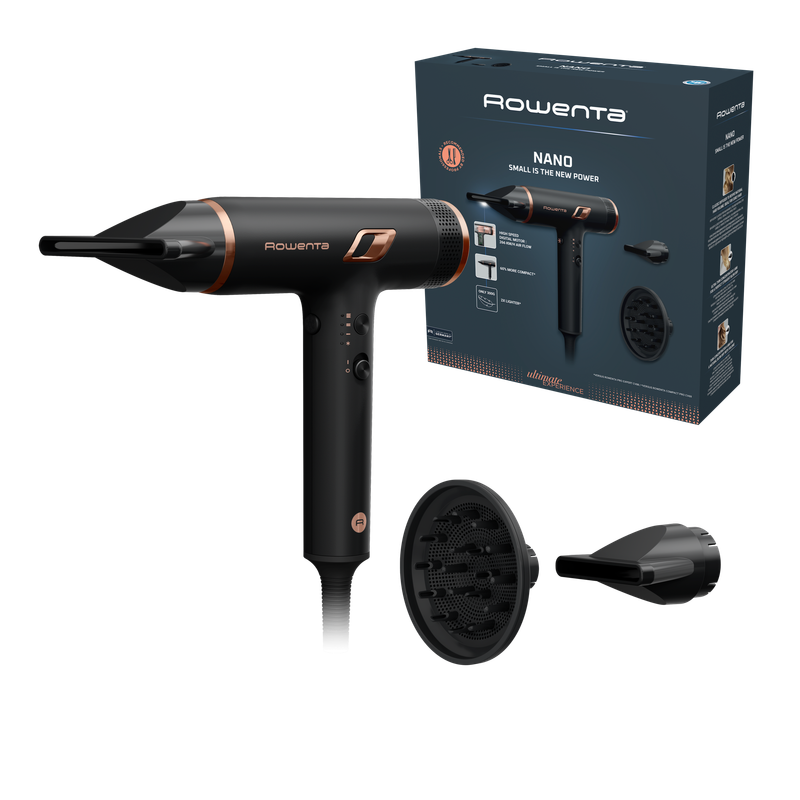 Pack Esclusivo Online - Ultimate Experience Nano, Asciugacapelli + Pure Pop, Stiratore Verticale Portatile, Coral | Rowenta