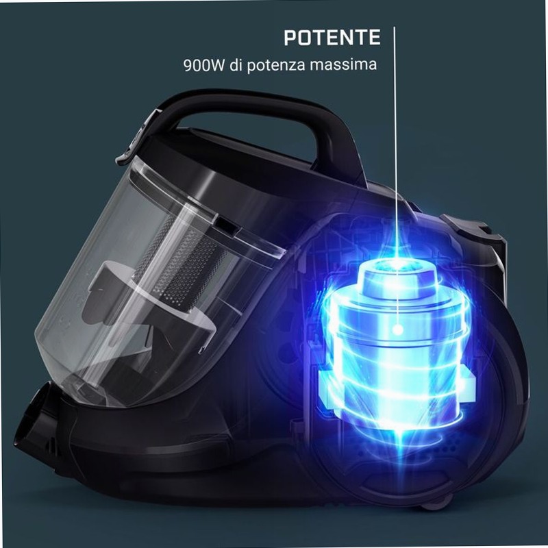 Swift Power Cyclonic, Aspirapolvere a Traino Senza Sacco