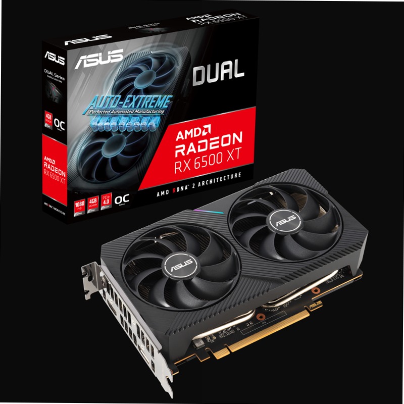 ASUS Dual Radeon™ RX 6500 XT OC Edition 4GB GDDR6