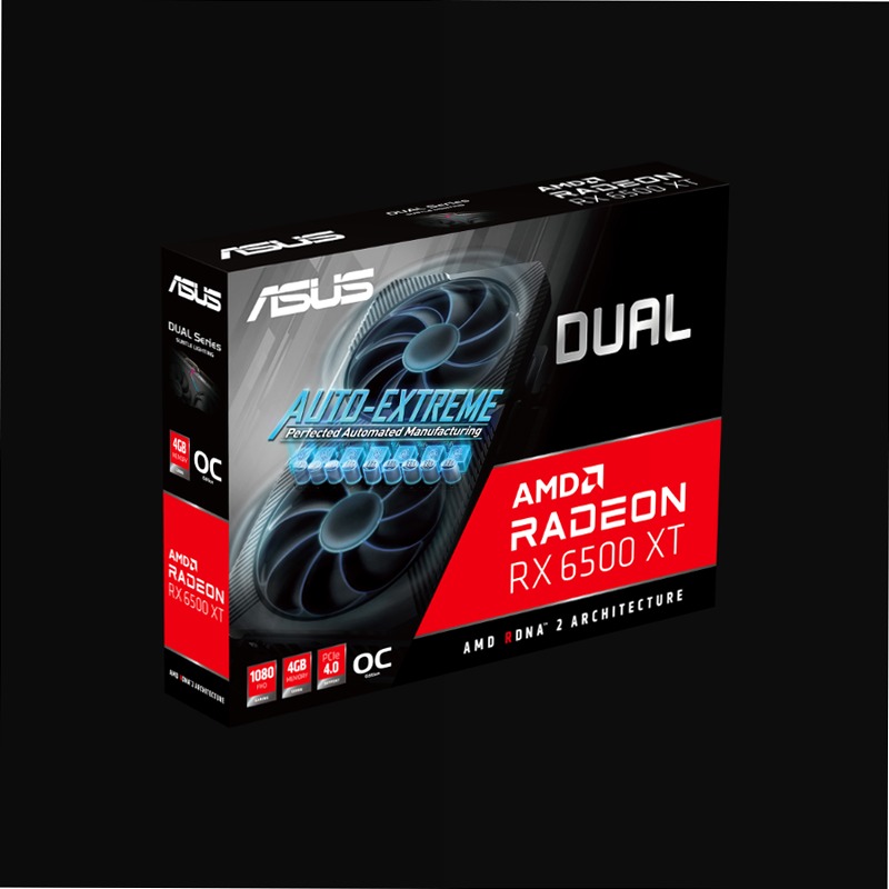 ASUS Dual Radeon™ RX 6500 XT OC Edition 4GB GDDR6
