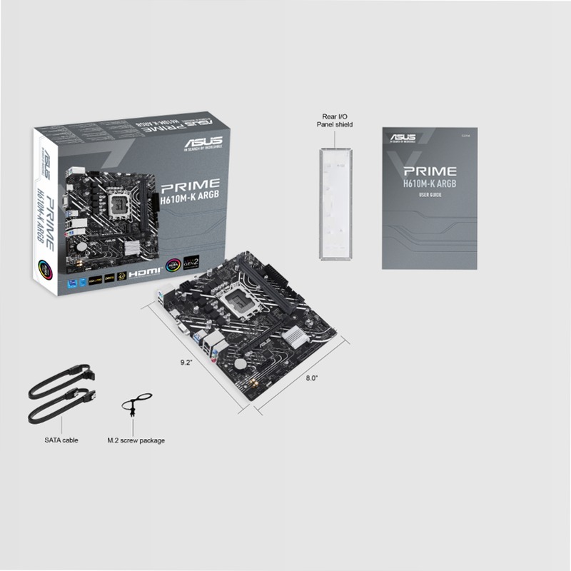 PRIME H610M-K ARGB - Scheda Madre ASUS Intel DDR5 Micro-ATX