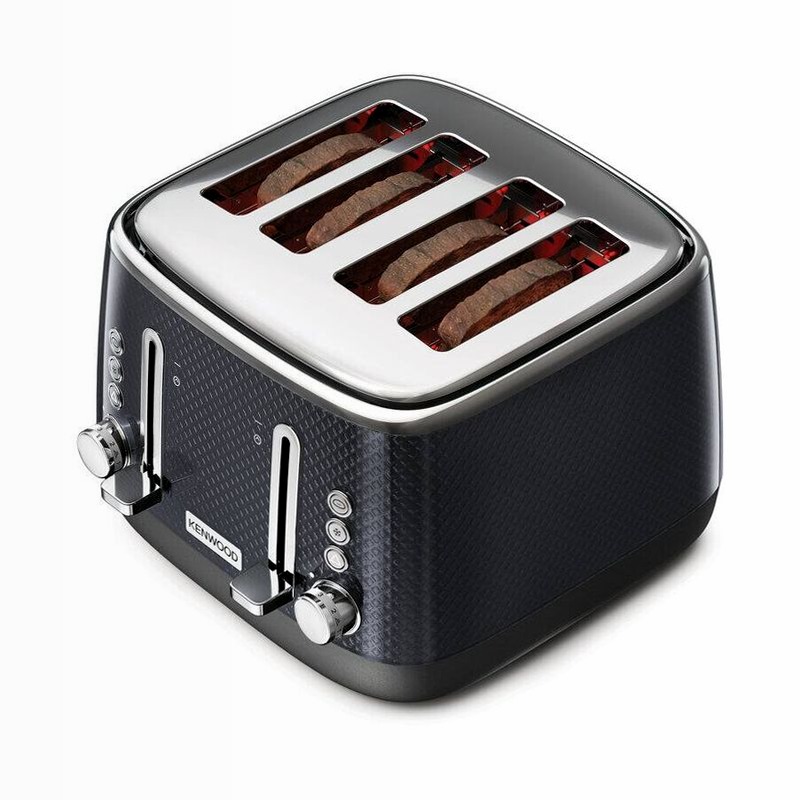 Mesmerine 4 Slot Toaster Black TFM810BK Sfaccettata Nero