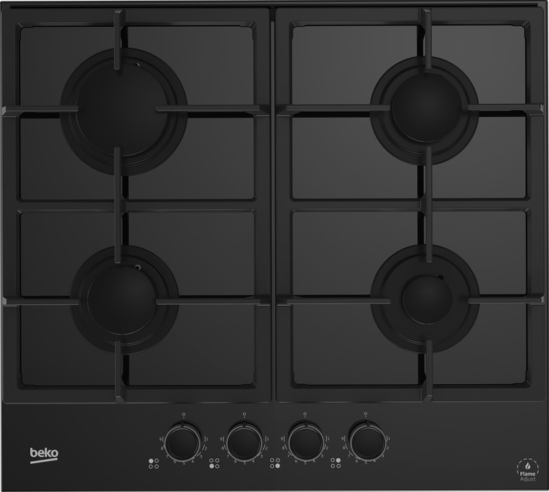 HILG 64325 SDX: Piano a Gas con FlameAdjust 4 Bruciatori 60 cm Nero
