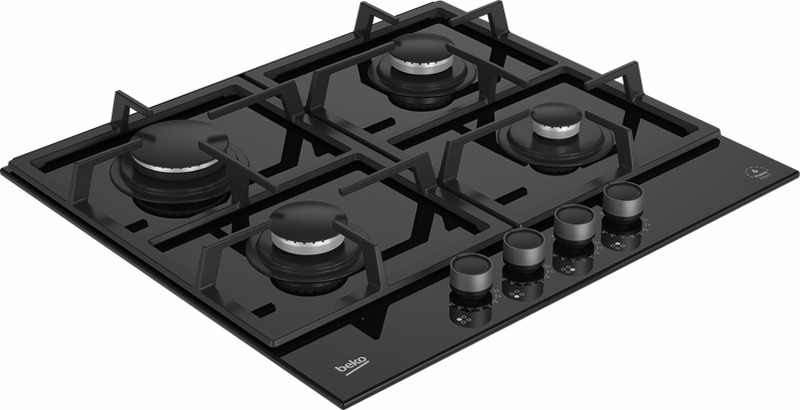 HILG 64325 SDX: Piano a Gas con FlameAdjust 4 Bruciatori 60 cm Nero