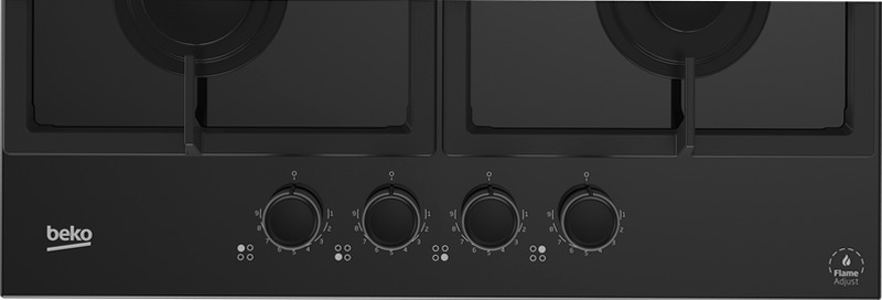 HILG 64325 SDX: Piano a Gas con FlameAdjust 4 Bruciatori 60 cm Nero