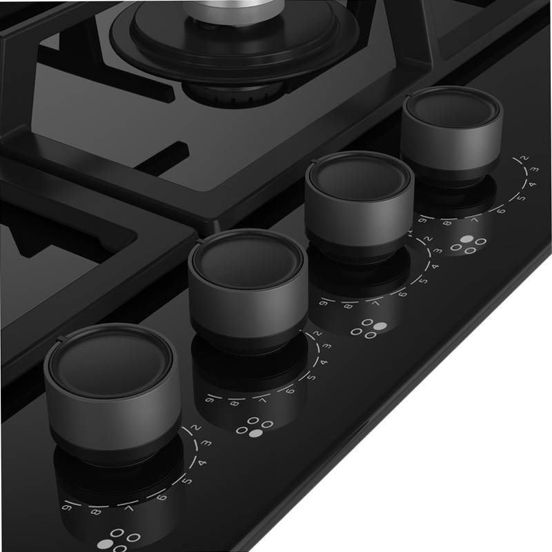 HILG 64325 SDX: Piano a Gas con FlameAdjust 4 Bruciatori 60 cm Nero