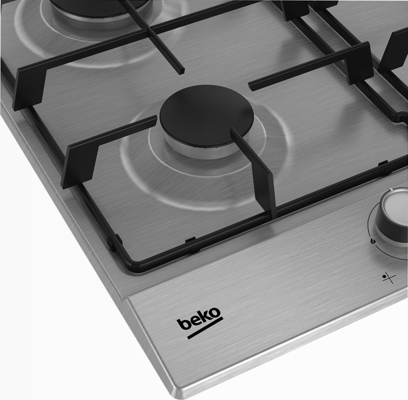 HIAG64224SXE: Piano a Gas PractiClean 4 Bruciatori 60 cm Acciaio