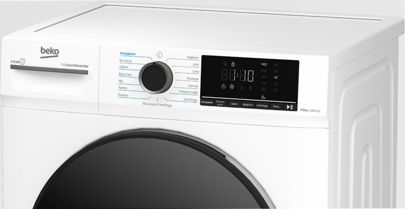 BMDSC7545B: Lavasciuga Slim, 7+5kg, 1400giri, Classe D/A, funzione a vapore