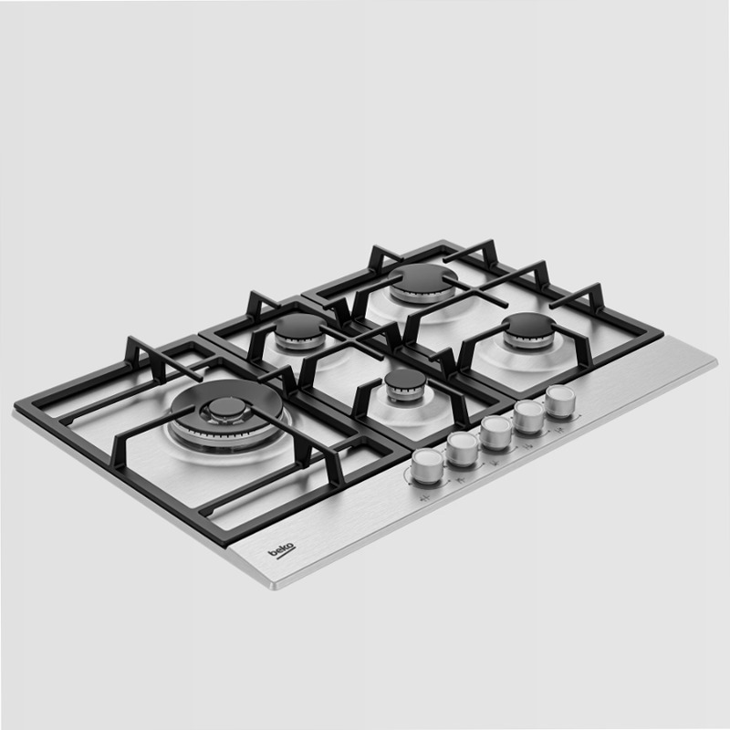 HIAL 75225 SX: Piano Cottura a Gas 75 cm Acciaio 4
