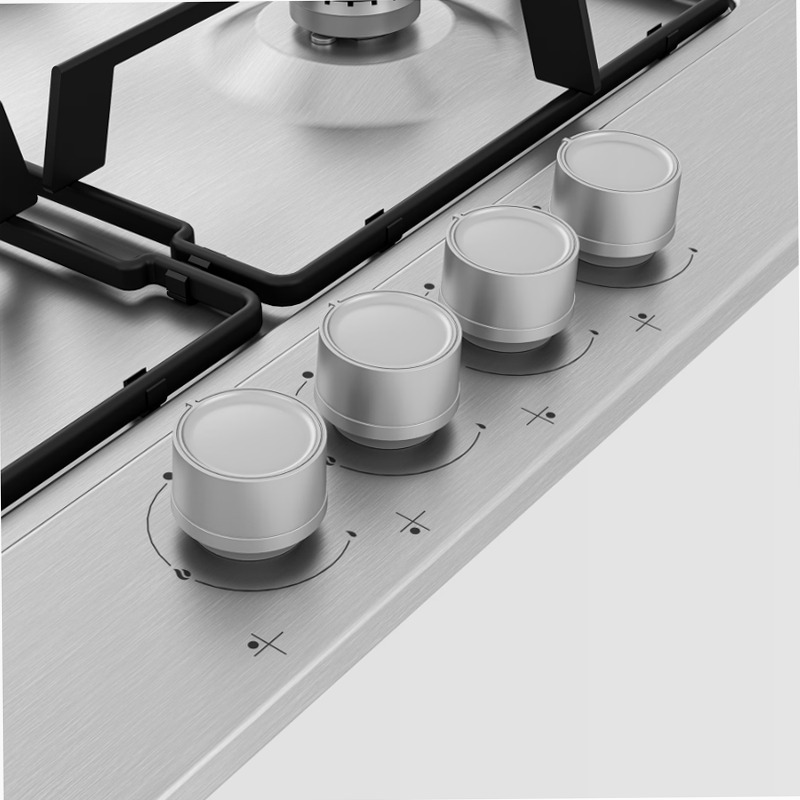HIAG 64224 SX: 60 cm Gas Piano Cottura da Incasso Acciaio A 4
