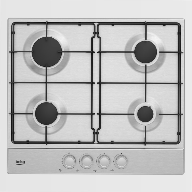 HIAG 64224 SX: 60 cm Gas Piano Cottura da Incasso Acciaio A 4