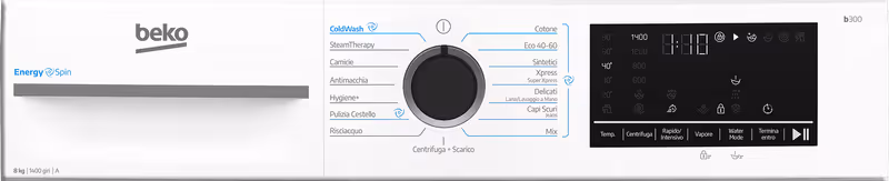 Lavatrice EnergySpin 8Kg, Classe A 1400rpm 8kg Bianco