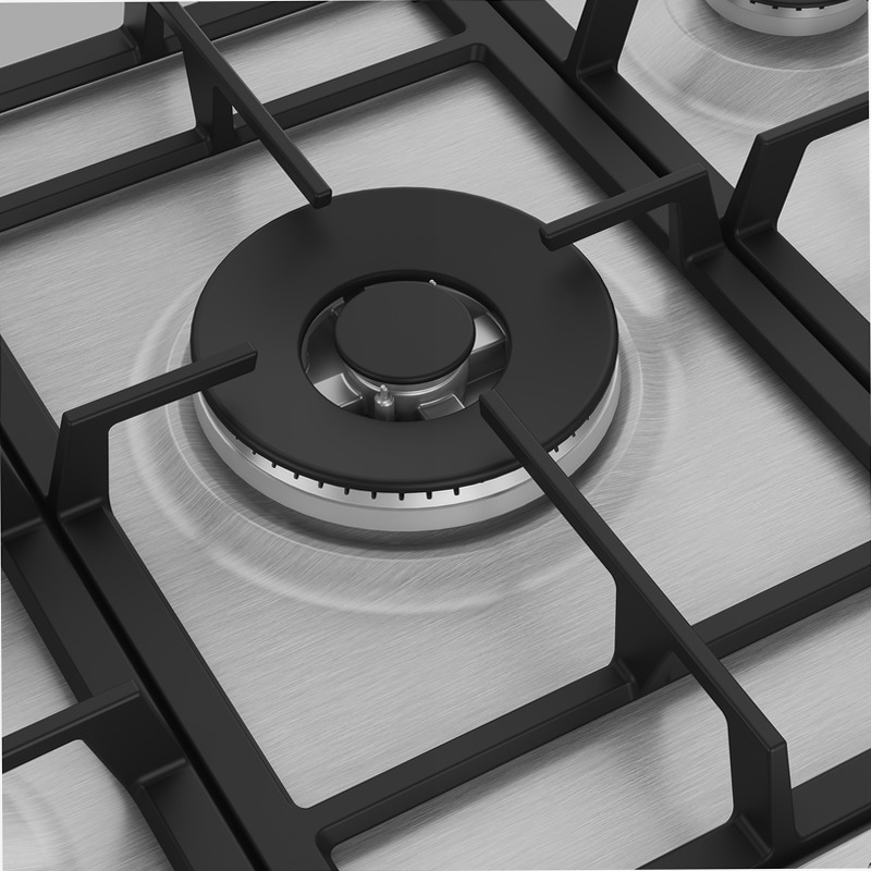 HIAW75226SXE: Piano a Gas PractiClean e FlameAdjust Acciaio 4