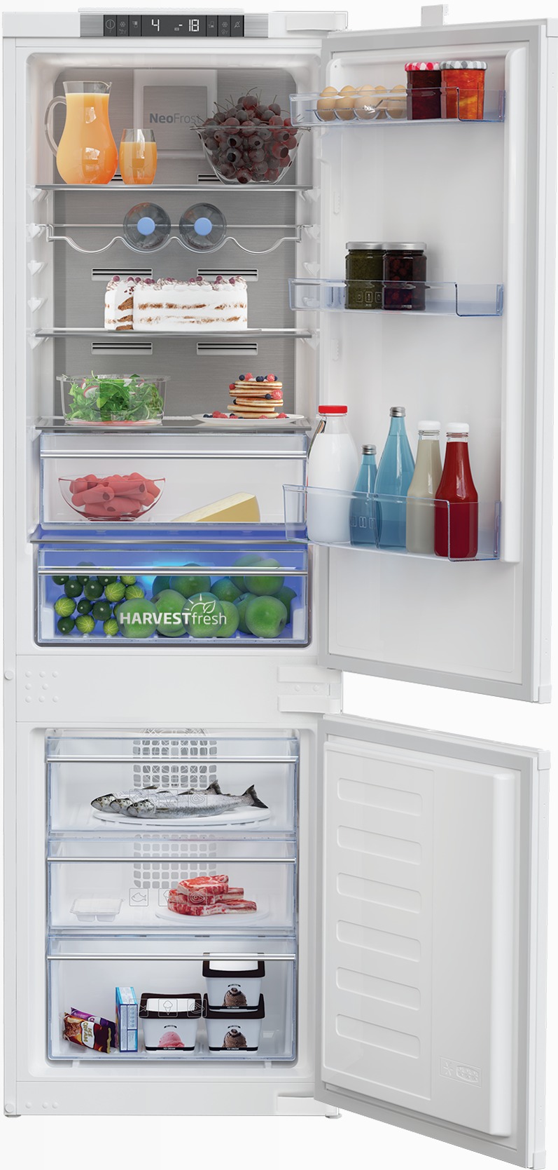 BCNA275E4SN: Frigorifero Combinato Total No-Frost Bianco E 177.5lt