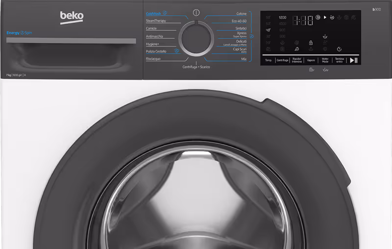 Lavatrice EnergySpin 7Kg Slim, Classe A 1200rpm Bianco