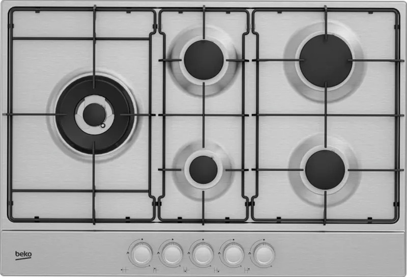 HIAL 75224 SX: Piano a Gas 4 Bruciatori + 1 Wok 75 cm Acciaio