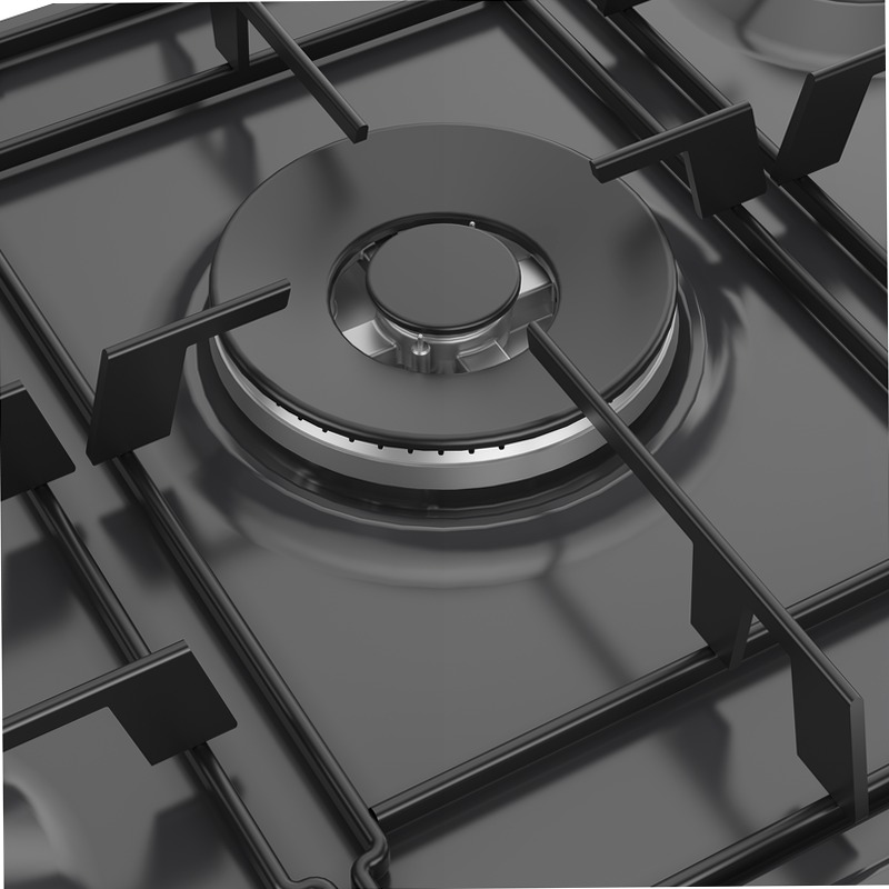 HIAW 75224 SAR: Piano a Gas 4 Bruciatori + 1 Wok 75 cm Antracite