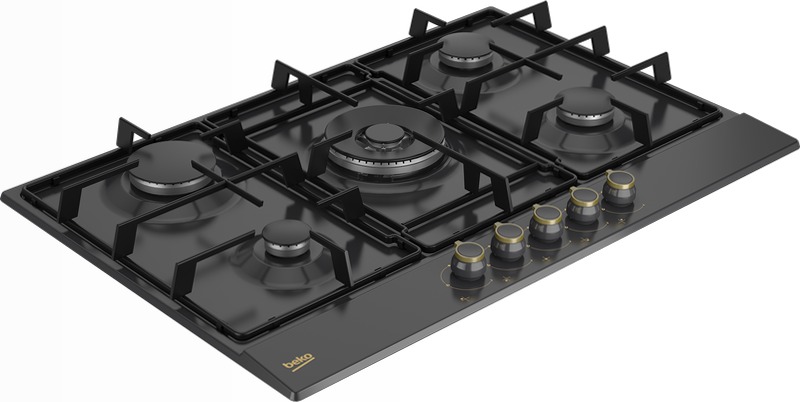 HIAW 75224 SAR: Piano a Gas 4 Bruciatori + 1 Wok 75 cm Antracite