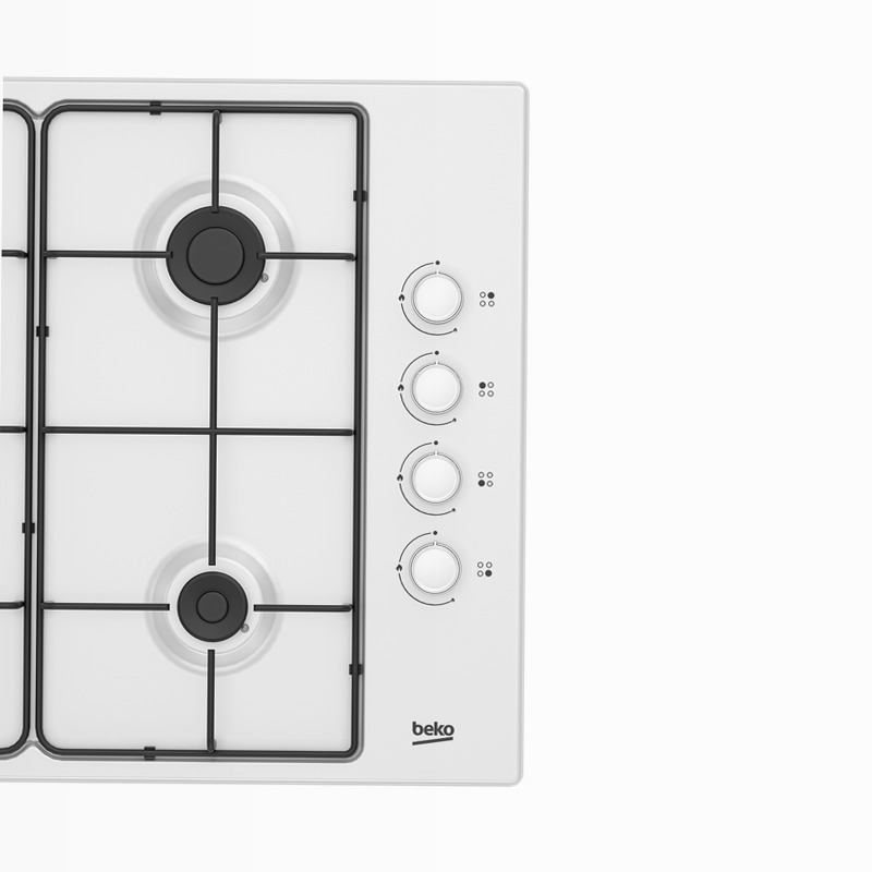 HIGG 64123 SW: Piano a Gas 4 Bruciatori 60 cm Bianco