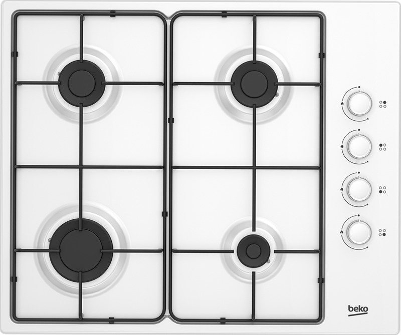 HIGG 64123 SW: Piano a Gas 4 Bruciatori 60 cm Bianco