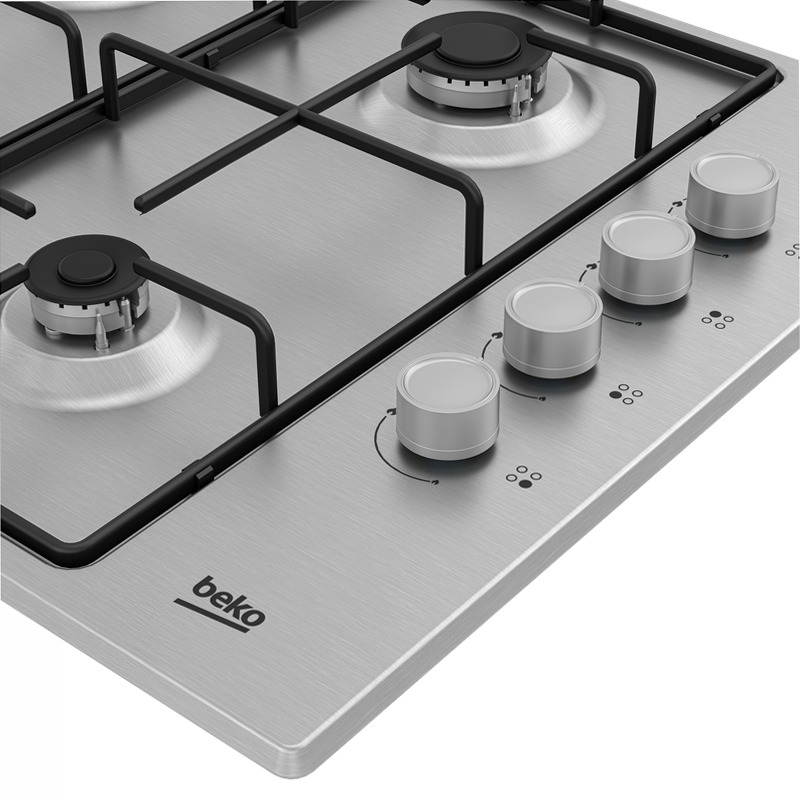 HIGG 641C3 SX: Piano a Gas 4 Bruciatori 60 cm Acciaio